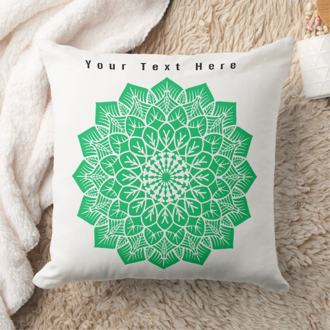 Coussin Art Vert Personnaliser Votre Texte Ici Décor Image (Couverture)