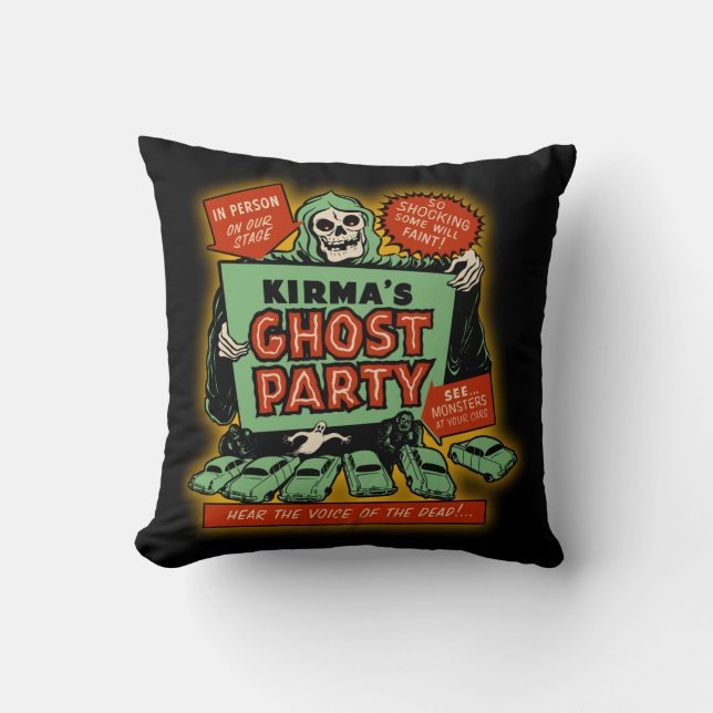 Coussin Art vintage d'affiche de Spookshow - partie du (Recto)