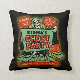 Coussin Art vintage d'affiche de Spookshow - partie du