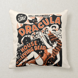 Coussin Art vintage d'affiche d'exposition de spectre de