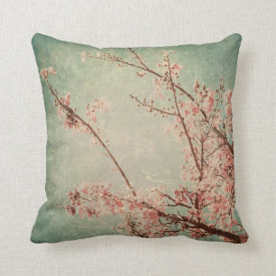 Coussin Art vintage peignant la rétro pêche verte porté