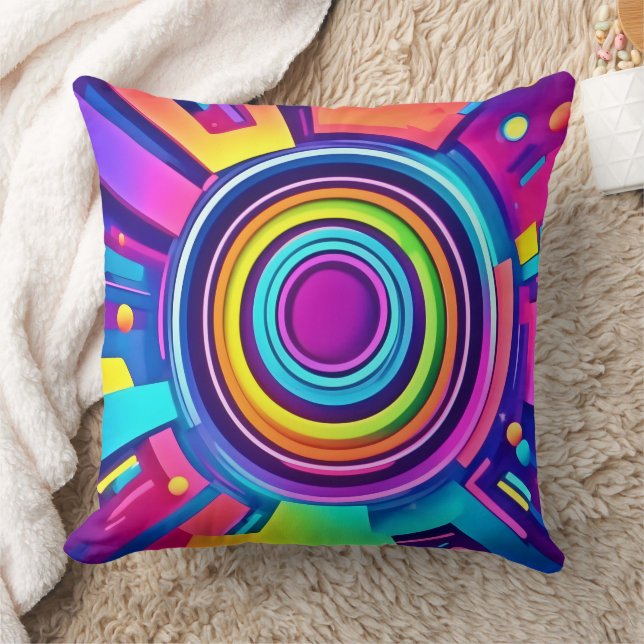 Coussin Art Vortex Psychédélique Vibrant (Couverture)