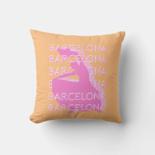 Coussin Art Voyage de Barcelone, Espagne Art Voyage, Orang
