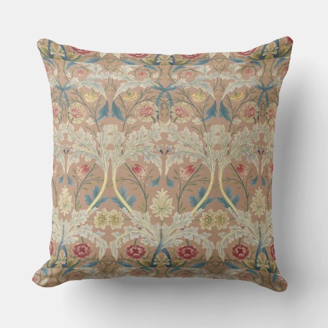 Coussin Art William Morris Broderie Florale (Recto)