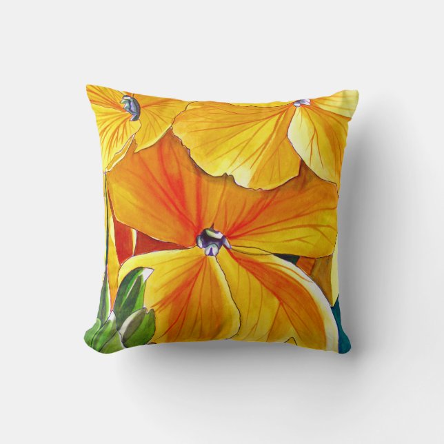 Coussin Arte à fleurs jaune (Recto)