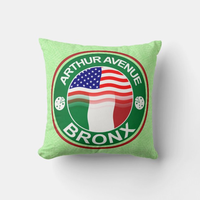 Coussin Arthur Ave Bronx Italien Américain Cuisine (Recto)