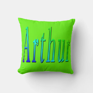 Coussin Arthur, Nom, Logo, Poussin Vert Lime.