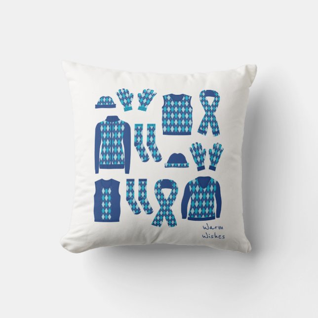 Coussin Articles à motif Argyle Vœux chaleureux -  (Recto)