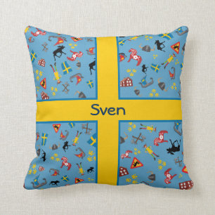 Coussin Articles suédois de culture avec le drapeau