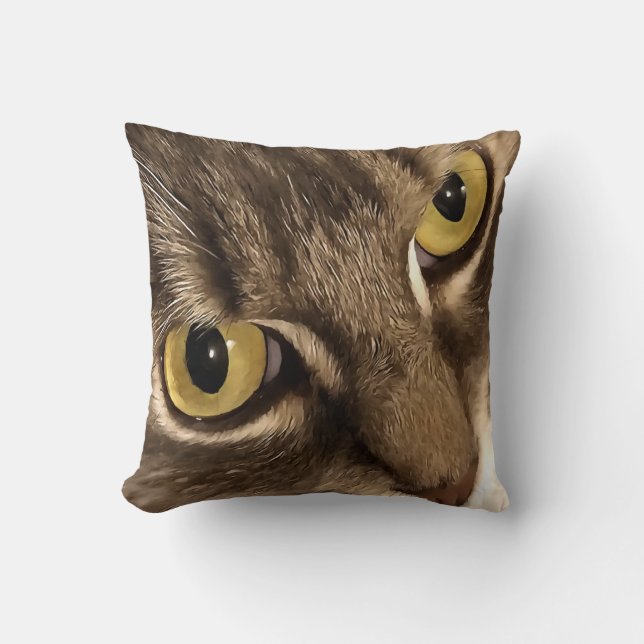 Coussin Artisan gros plan Chat Portrait Yeux et nez (Recto)