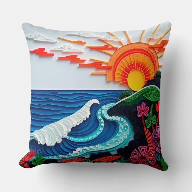 Coussin Artisanat coloré en papier enroulé (Recto)