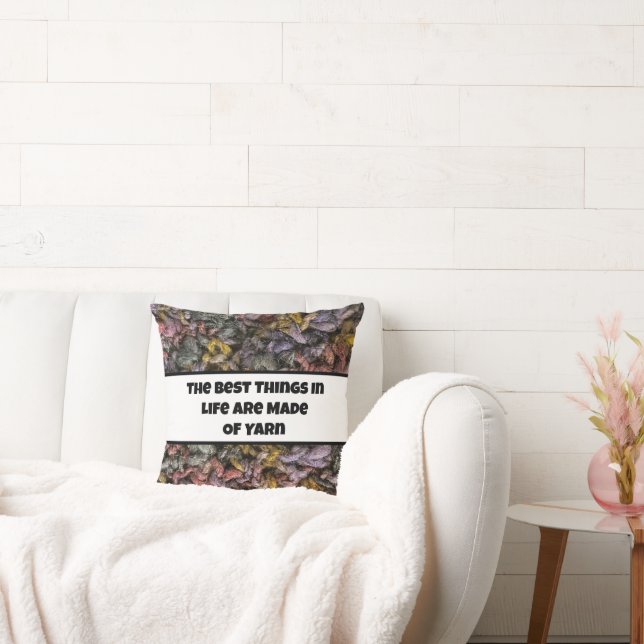 Coussin Artisanat coloré Knit Crochet Crafty Love Fil (Canapé)