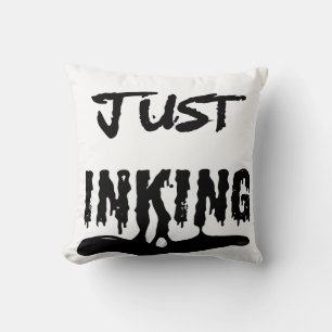 Coussin Artiste de typographie à l'encre noire Just Inking