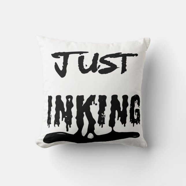 Coussin Artiste de typographie à l'encre noire Just Inking (Recto)