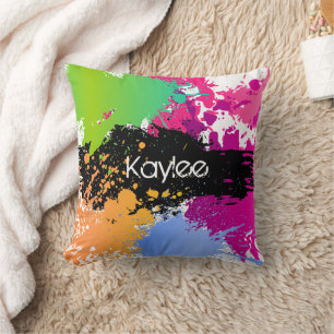 Coussin Artiste Éclaboussure de Couleur Personnalisée