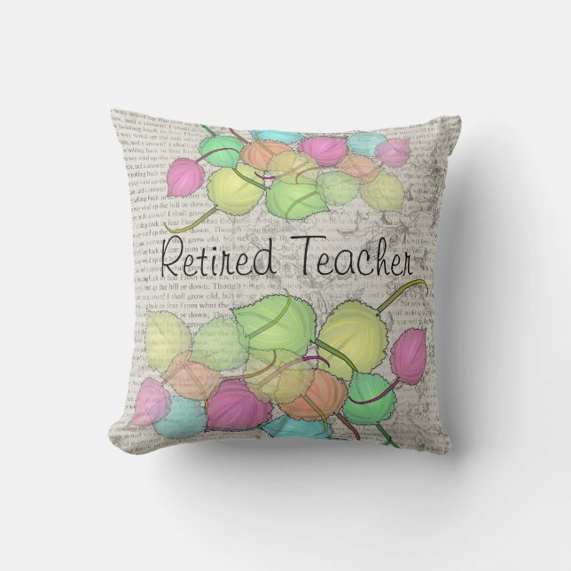Coussin Artsy retiré de feuille de professeur (Recto)