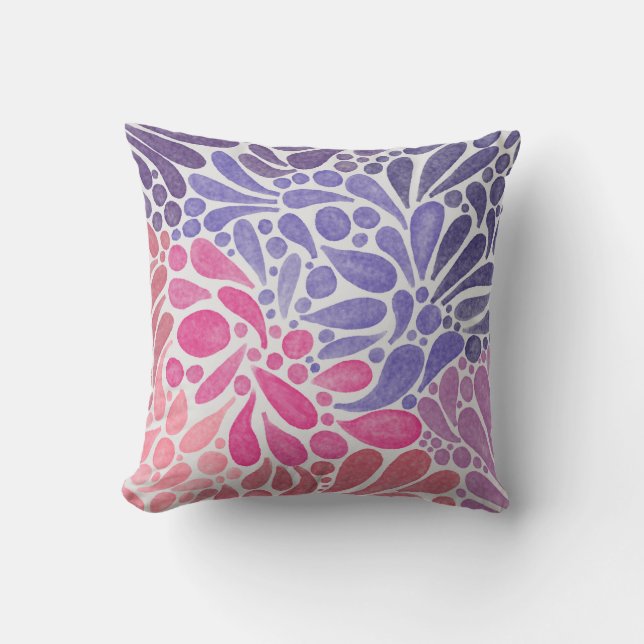 Coussin Artsy rose violet aquarelle Abstrait points Motif (Recto)
