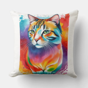 Coussin Artwork de chats Abstraits multicolores