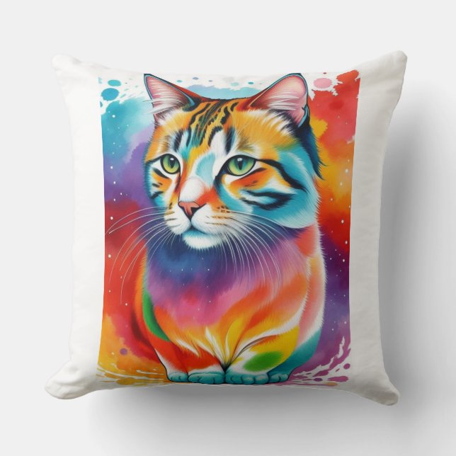 Coussin Artwork de chats Abstraits multicolores (Recto)