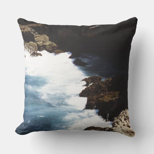 Coussin Aruba Océan Se Brisant Sur Les Rochers (Recto)