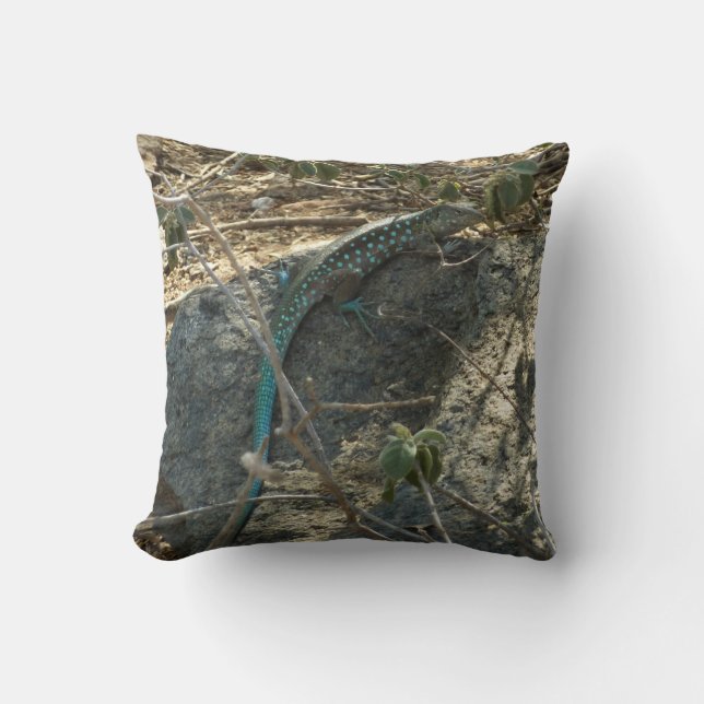 Coussin Aruba Whiptail Lizard Photographie d'animaux tropi (Recto)