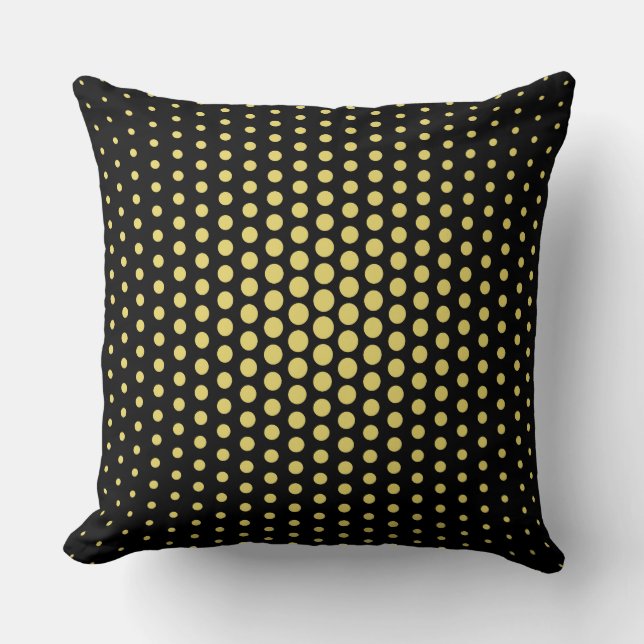 Coussin Arylide jaune Techno Dots moderne Noir (Recto)