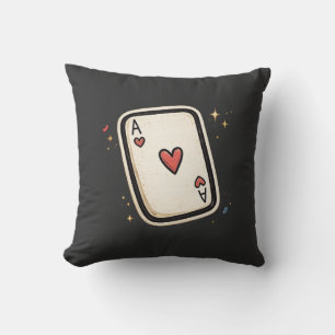 Coussin As de cœur minimaliste - Art de carte à jouer