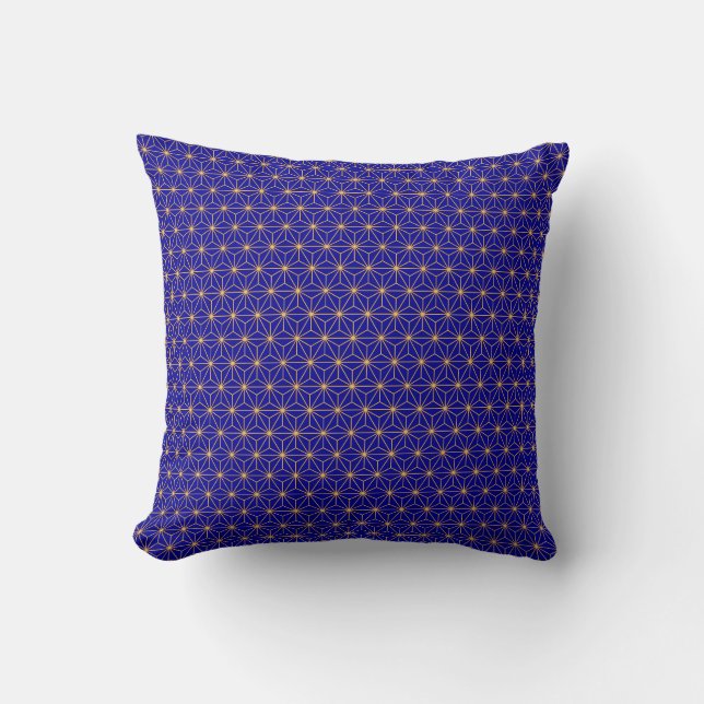 Coussin Asanoha Feuilles géométriques Thro japonais tradit (Recto)