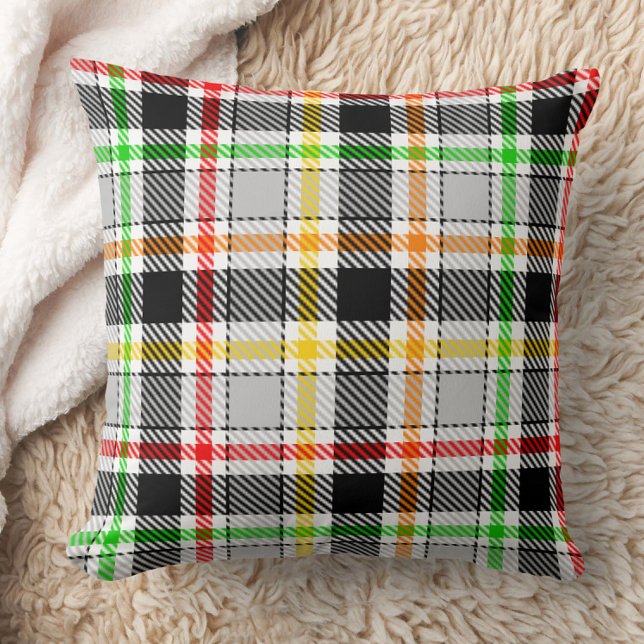 Coussin Ash Gray Black Multicolour Flannel Plaid Tartan (Créateur téléchargé)