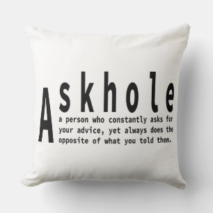 Coussin Askhole - Définition du dictionnaire sarcastique