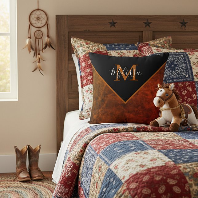 Coussin Aspect cuir brut personnalisé (Créateur téléchargé)