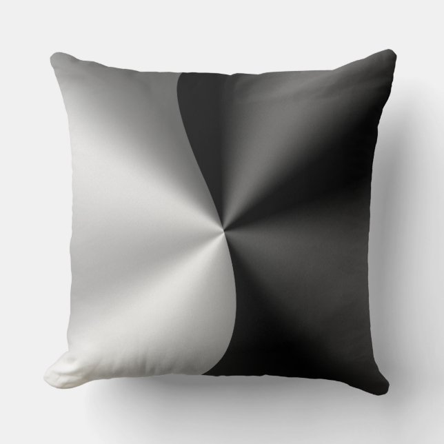 Coussin Aspect En Acier Inoxydable Métallique Noir Et Arge (Recto)
