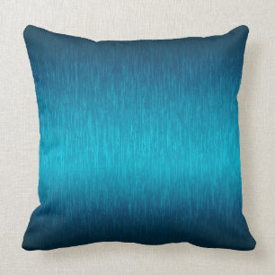 Coussin Aspect en aluminium brossé turquoise métallique