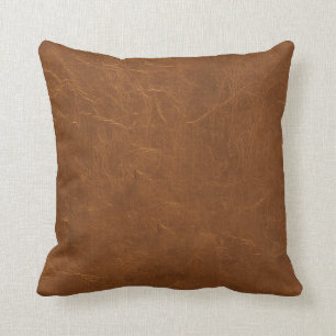 Coussin Aspect en cuir Brown naturel