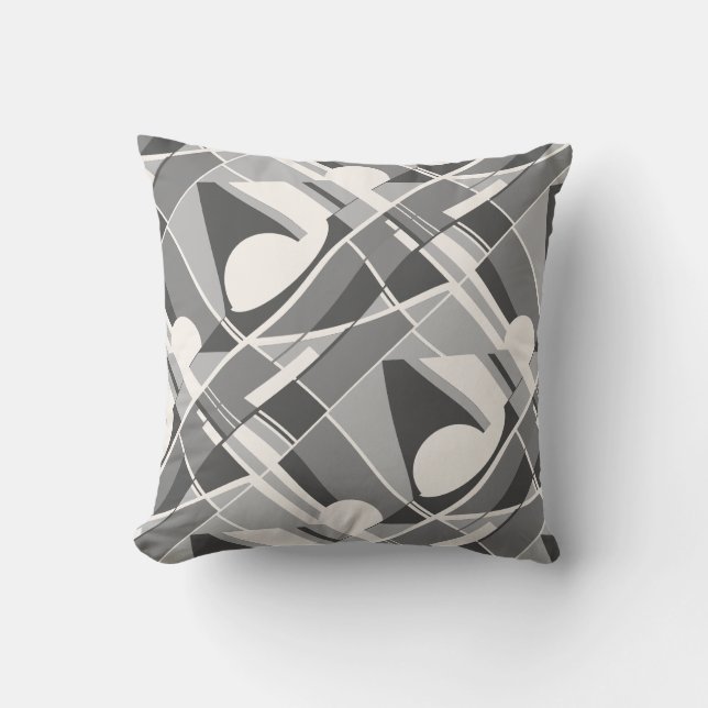 Coussin Aspect Gris Charbon Hors Blanc Twirling Esthétique (Recto)