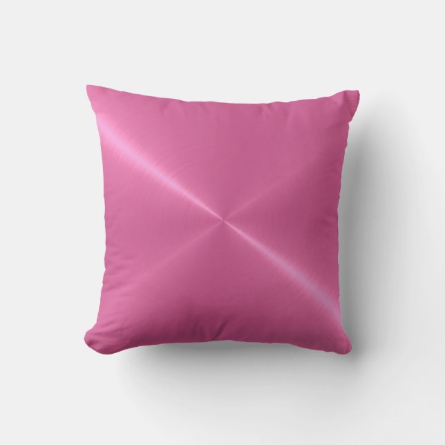 Coussin Aspect métallique en acier inoxydable rose (Recto)