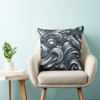 Coussin aspect métallique, style industriel