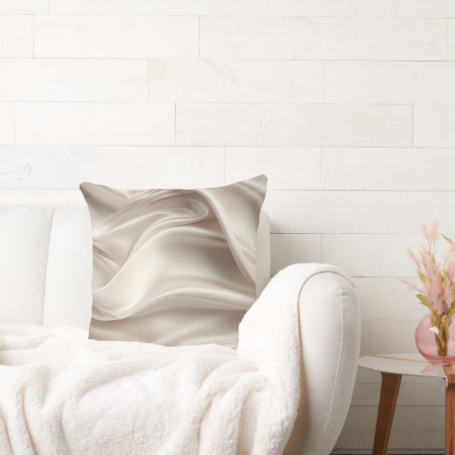 Coussin Assez Champagne Or Romantique Faux Satin  (Canapé)