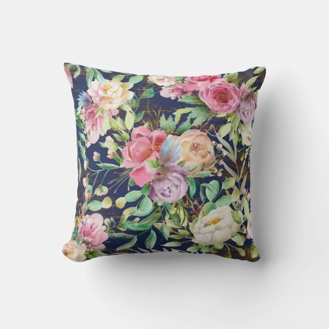 Coussin Assez floral décoratif voyant   (Recto)