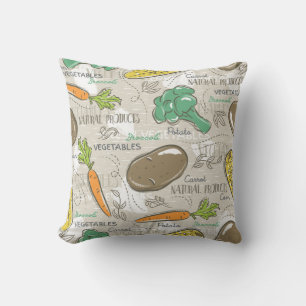 Coussin Assortiment de légumes à main mignonne tiré