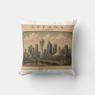 Coussin Astana Conception de ville de voyage vintage