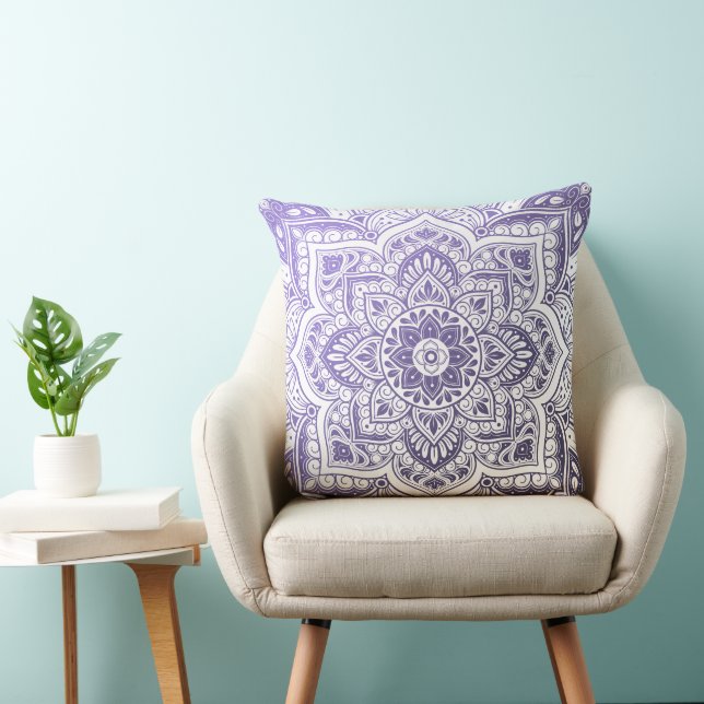 Coussin Aster Mandala Throw Pillow (Chaise)
