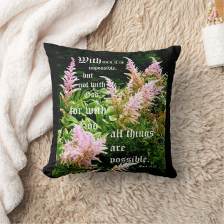 Coussin Astilbe with Mark 10:27