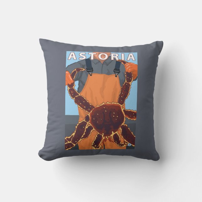 Coussin Astoria, crabe d'OregonKing (Recto)