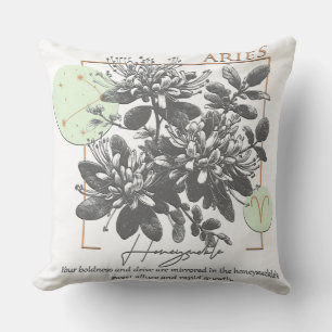Coussin Astrologie/Aries SIGNE Zodiaque Fleur Honeysuckie