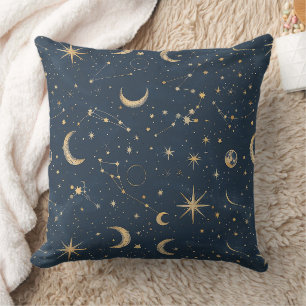 Coussin Astrologie de la Lune Constellation Navy Ivoire Vi
