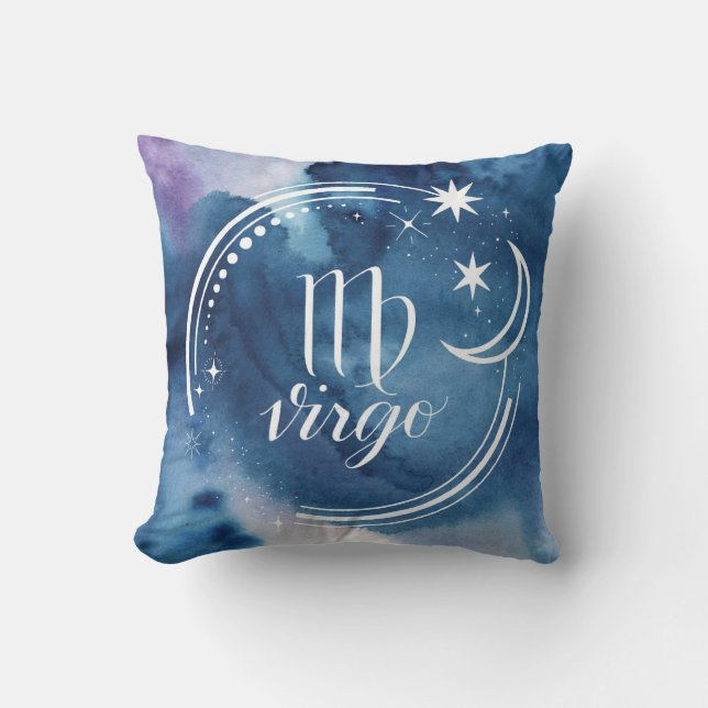 Coussin Astrologie de l'aquarelle - Virgo (Recto)