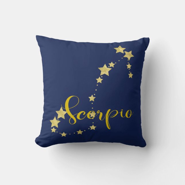 Coussin Astrologie de Scorpio avec constellation d'étoiles (Recto)