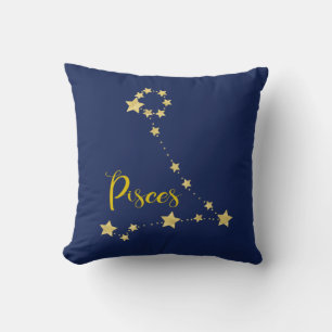 Coussin Astrologie des Poissons avec Constellation des Éto