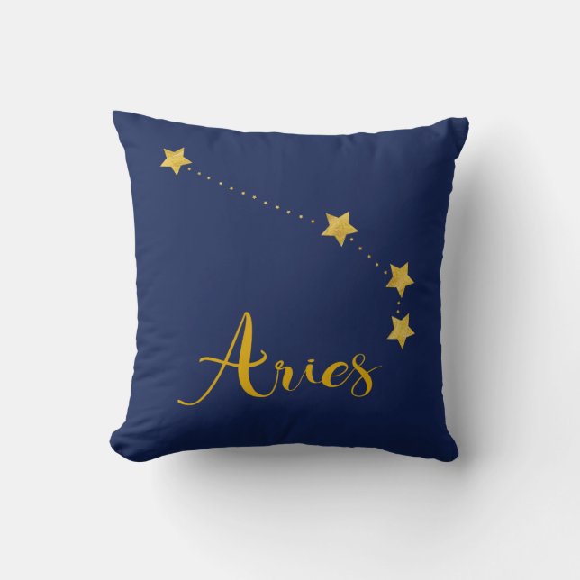 Coussin Astrologie du Bélier avec constellation d'étoiles (Recto)